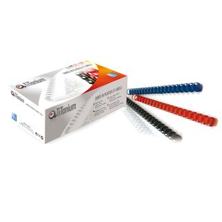 Dorsi spirale - 21 anelli - plastica - 10 mm - rosso - Titanium - scatola 100 p…