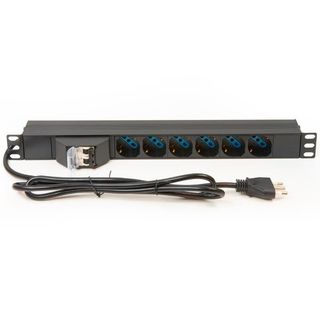 MULTIPRESA ALIMENTAZIONE PER RACK 19" CON 6 PRESE UNIVERSALI TRIPOLARI/SCHUKO M…