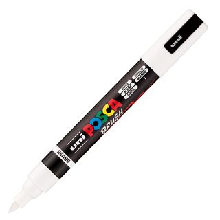 Marcatore a tempera Uni Posca con punta a pennello semi-flessibile 1-4 mm bianc…