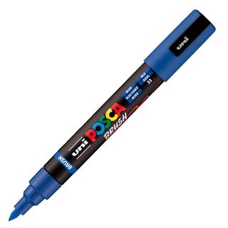 Marcatore a tempera Uni Posca con punta a pennello semi-flessibile 1-4 mm blu M…