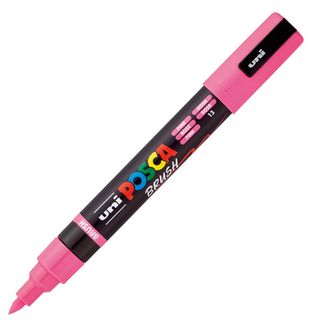 Marcatore a tempera Uni Posca con punta a pennello semi-flessibile 1-4 mm rosa …