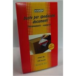 Markin - Busta postale - formato DL - 122 x 225 mm - apertura laterale - traspa…