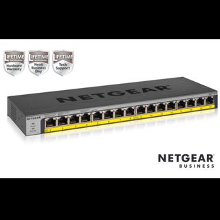 NETGEAR GS116LP - Switch - 16 x 10/100/1000 (PoE+) - desktop, montabile su rack…