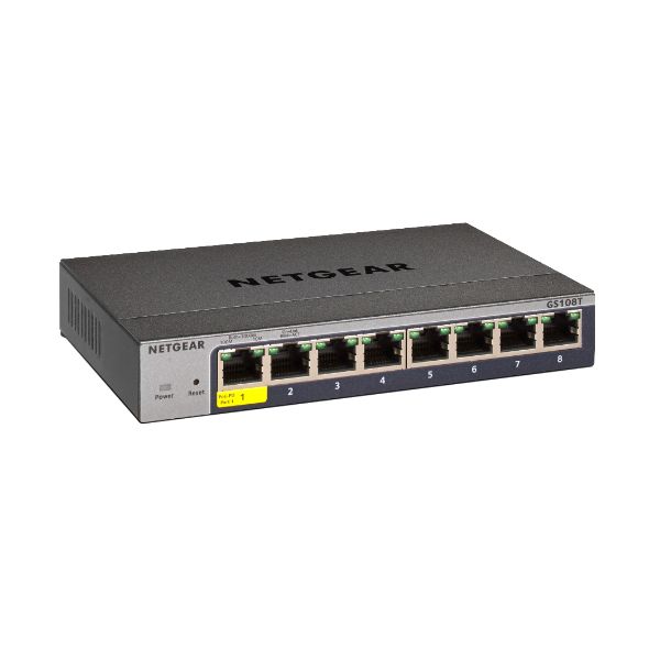 NETGEAR Smart GS108Tv3 - Switch - intelligente - 8 x 10/100/1000 - desktop, mon…