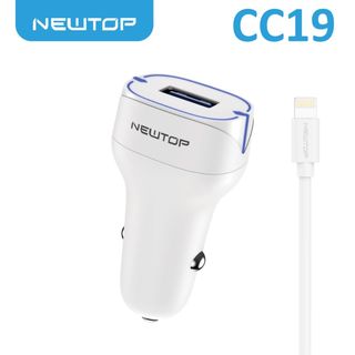 NEWTOP CC19 CARICATORE DA MACCHINA 1USB 2.4A CON CAVO LIGHTNING