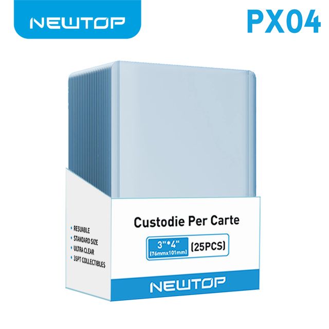 NEWTOP CLEAR REGULAR 25 CUSTODIE RIGIDE PER CARTE 3" X 4" 35PT PX04 01/07/25