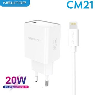 NEWTOP CM21 CARICATORE 20W PD CON CAVO TYPE-C/ LIGHTNING