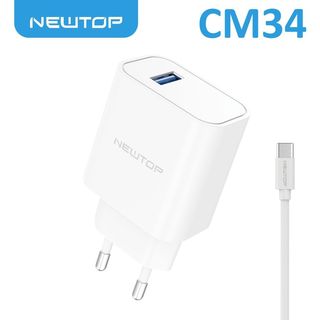 NEWTOP CM34 CARICATORE DA MURO 1 USB 2.1A CON CAVO TYPE-C