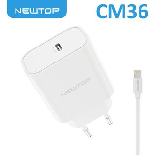 NEWTOP CM36 CARICATORE USB-C PD 20W CON CAVO TYPE-C/LIGHTNING