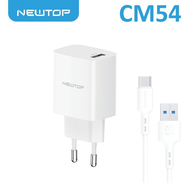 NEWTOP CM54 CARICATORE DA MURO 1USB 5V 2.4A CON CAVO TYPE-C