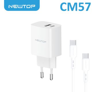 NEWTOP CM57 CARICATORE PD 20W + QC 18W CON CAVO TYPE-C/ TYPE-C