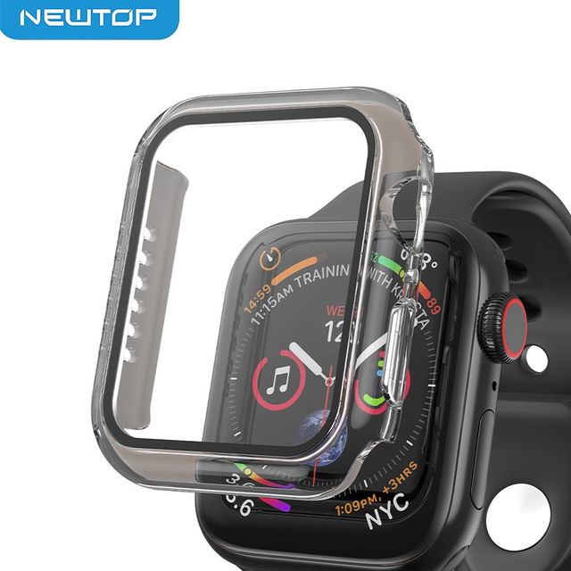 NEWTOP COVER CON VETRO APPLE WATCH 4 - 5 - 6 - SE 44MM