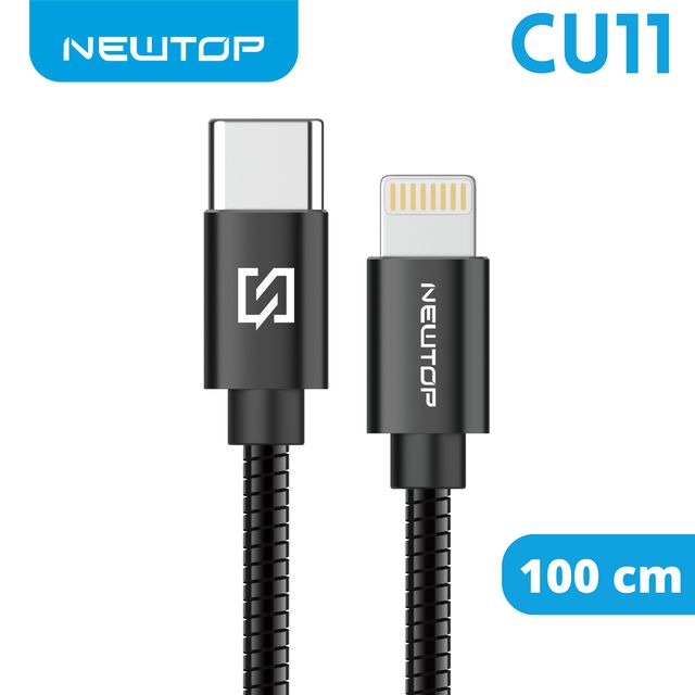 NEWTOP CU11 STEEL CAVO 100CM TYPE-C/LIGHTNING