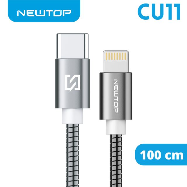 NEWTOP CU11 STEEL CAVO 100CM TYPE-C/LIGHTNING