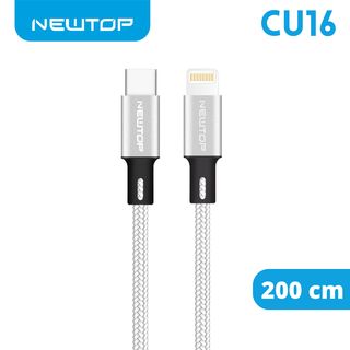 NEWTOP CU16 CORD ALUMINIUM CAVO 200CM TYPE-C/LIGHTNING