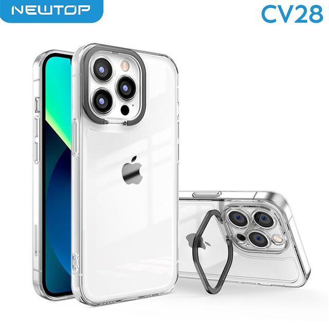 NEWTOP CV28 TPU CLEAR CAMERA COLOR STAND APPLE