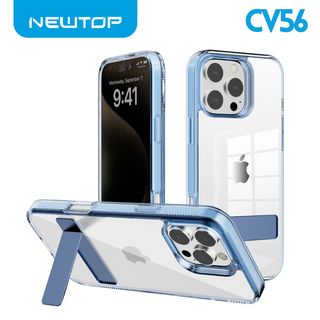 NEWTOP CV56 COVER CRISTALLO CON SUPPORTO PER APPLE IPHONE 15 PLUS