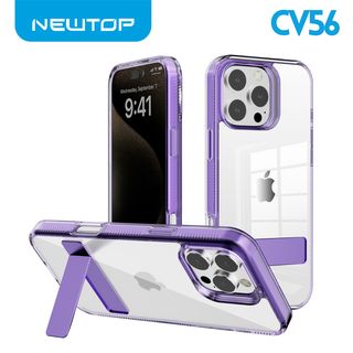 NEWTOP CV56 COVER CRISTALLO CON SUPPORTO PER APPLE IPHONE 15 PRO
