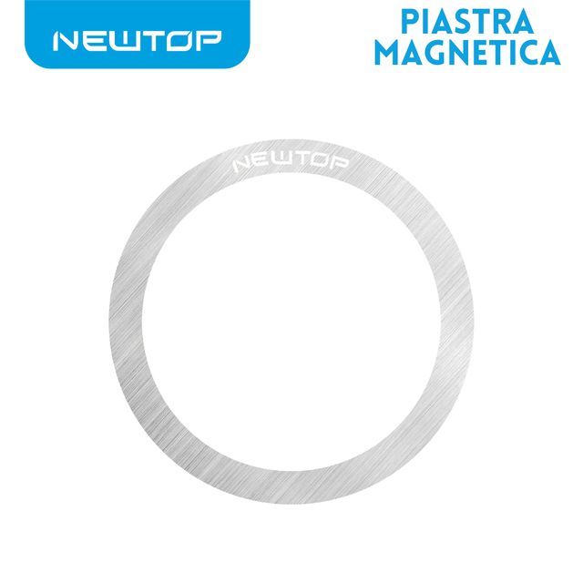 NEWTOP PIASTRA MAGNETICA TONDA CON FORO PER SUPPORTO CELLULARE