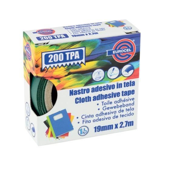 Nastro adesivo telato Eurocel formato 19 mm x 2,7 m - colore verde 016314194