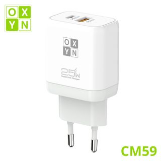 OXYN CM59 CARICATORE DA MURO USB-A + PD 25W