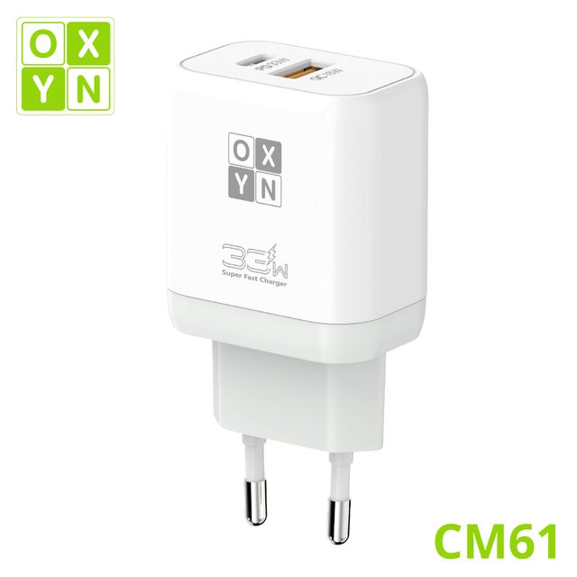 OXYN CM61 CARICATORE DA MURO USB-A + PD 33W