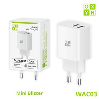 OXYN WAC03 MINI BLISTER CARICATORE 2USB 2.4A