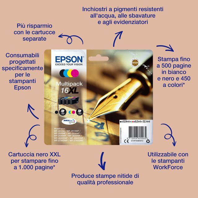 Epson 16 - 3.1 ml - ciano - originale - cartuccia d'inchiostro - per WorkForce …