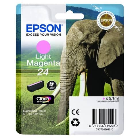 Epson 24 - 5.1 ml - magenta chiaro - originale - cartuccia d'inchiostro - per E…