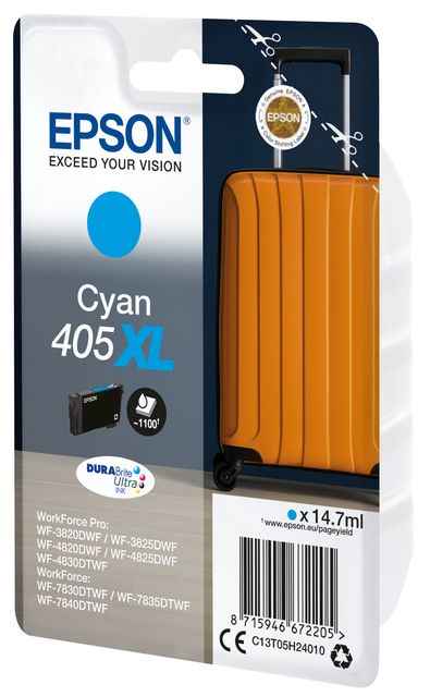 Epson 405XL - 14.7 ml - ciano - originale - cartuccia d'inchiostro - per WorkFo…