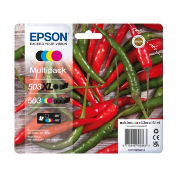 Epson 503 XL Multipack - Confezione da 4 - XL - nero, giallo, ciano, magenta - …