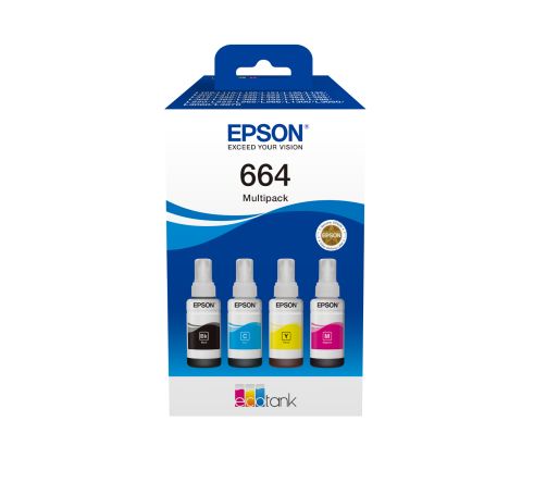 Epson EcoTank 664 - Confezione da 4 - nero, giallo, ciano, magenta - originale …