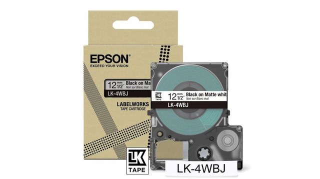 Epson LabelWorks LK-4WBJ - Nero su bianco opaco - Rotolo (1,2 cm x 8 m) 1 casse…