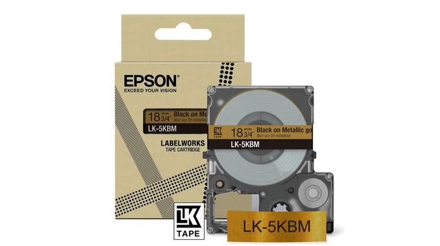 Epson LabelWorks LK-5KBM - Black on metallic gold - Rotolo (1,8 cm x 9 m) 1 cas…