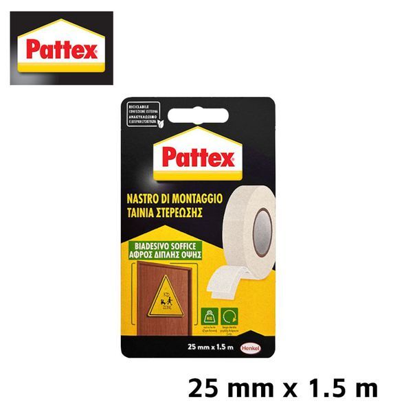 PATTEX BIADESIVO 25MMX1.5M SOFT