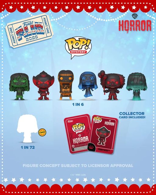 PREORDINE FUNKO POP MISTERY : WB HORROR 6PZ PDQ *SETTEMBRE