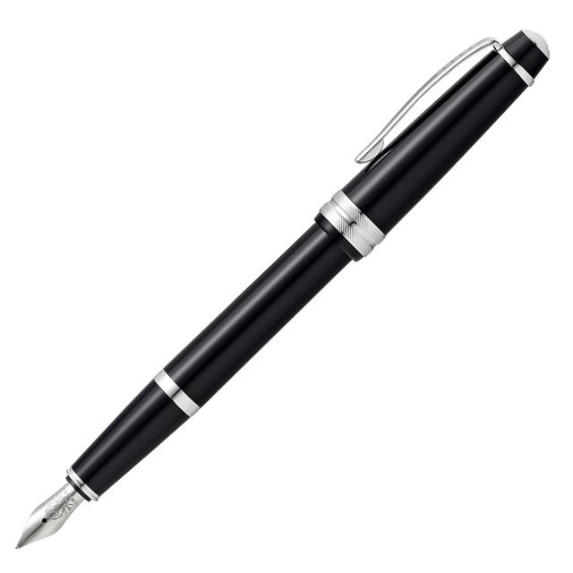 Penna stilografica Bailey Light - punta M - fusto nero/cromo - Cross
