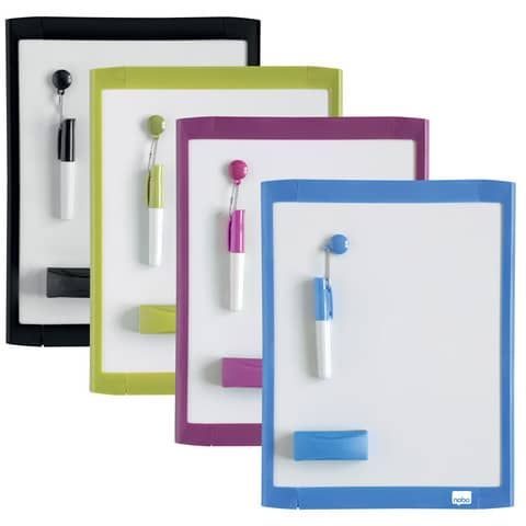 Quartet - Lavagna bianca - 216 x 280 mm - magnetica - nero, blu, verde, rosa (p…