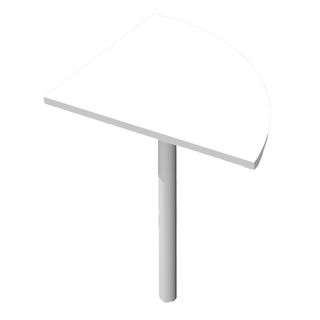 Raccordo angolare 90 per scrivanie Easy - 80 x 80 cm - bianco/grigio alluminio …