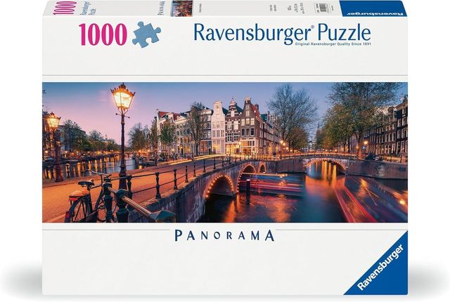 Ravensburger Puzzle 1000 PC Panorama - Una sera ad Amsterdam 12000446