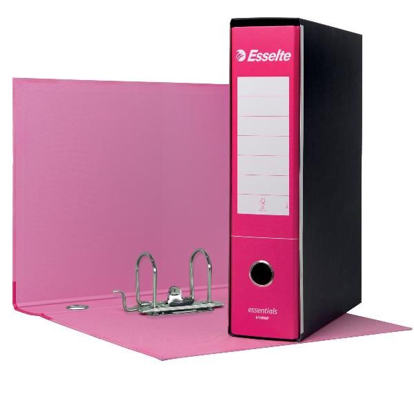 Registratore Essentials G75 - dorso 8 cm - protocollo 23 x 33 cm - fucsia - Ess…