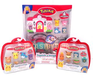 Rei Toys - Squish a longs Pokémon Playset scatola vetrina SQAL1900