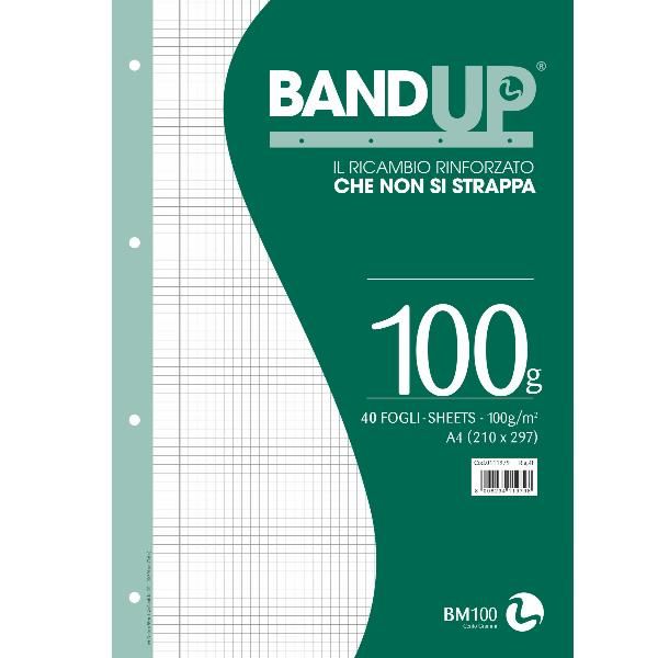 Ricambi forati rinforzati BandUP A4 100gr 40fg 4mm c/margine BM