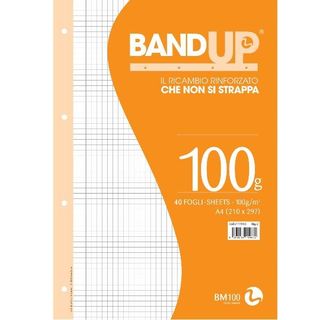 Ricambi forati rinforzati BandUP A4 100gr 40fg 5mm c/margine BM