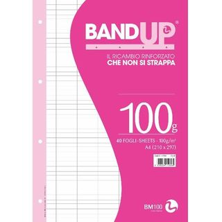 Ricambi forati rinforzati BandUP A4 100gr 40fg rigo di 1a BM