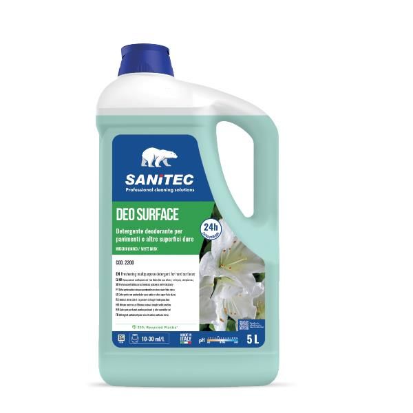 SANITEC DEO SURFACE MUSCHIO BIANCO DETERSIVO PER PAVIMENTI FLACONE DA 5KG CONF …