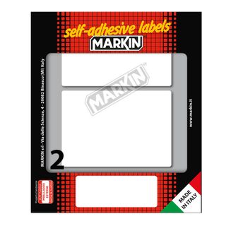 Etichette adesive - in carta - permanenti - 95 x 66 mm - 2 et/fg - 10 fogli - b…
