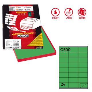 Etichette adesive C/500 - in carta - permanenti - 70 x 36 mm - 24 et/fg - 100 f…