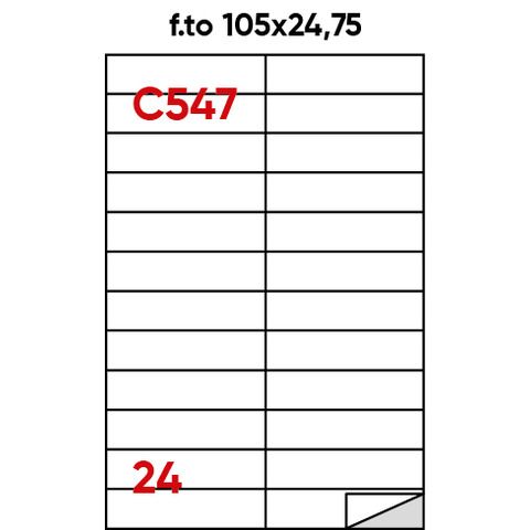 Etichette adesive C/547 - in carta - permanenti - 105 x 25 mm - 24 et/fg - 100 …