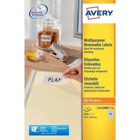 Etichette adesive L4732REV - in carta - angoli arrotondati - rimovibili - 35,6 …